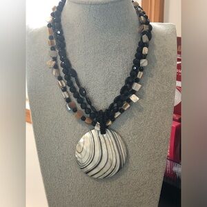 Shell and bead necklace